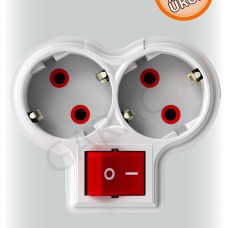 2'li Kaliteli Anahtarlı Topraklı Kablosuz Golyat Priz Çoğaltıcı 1 Adet, Anahtarlı İkili Piriz