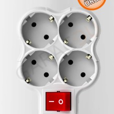 4'lü Kaliteli Topraklı Fişli Anahtarlı Golyat Priz Çoğaltıcı 1 Adet, Anahtarlı Dörtlü Piriz