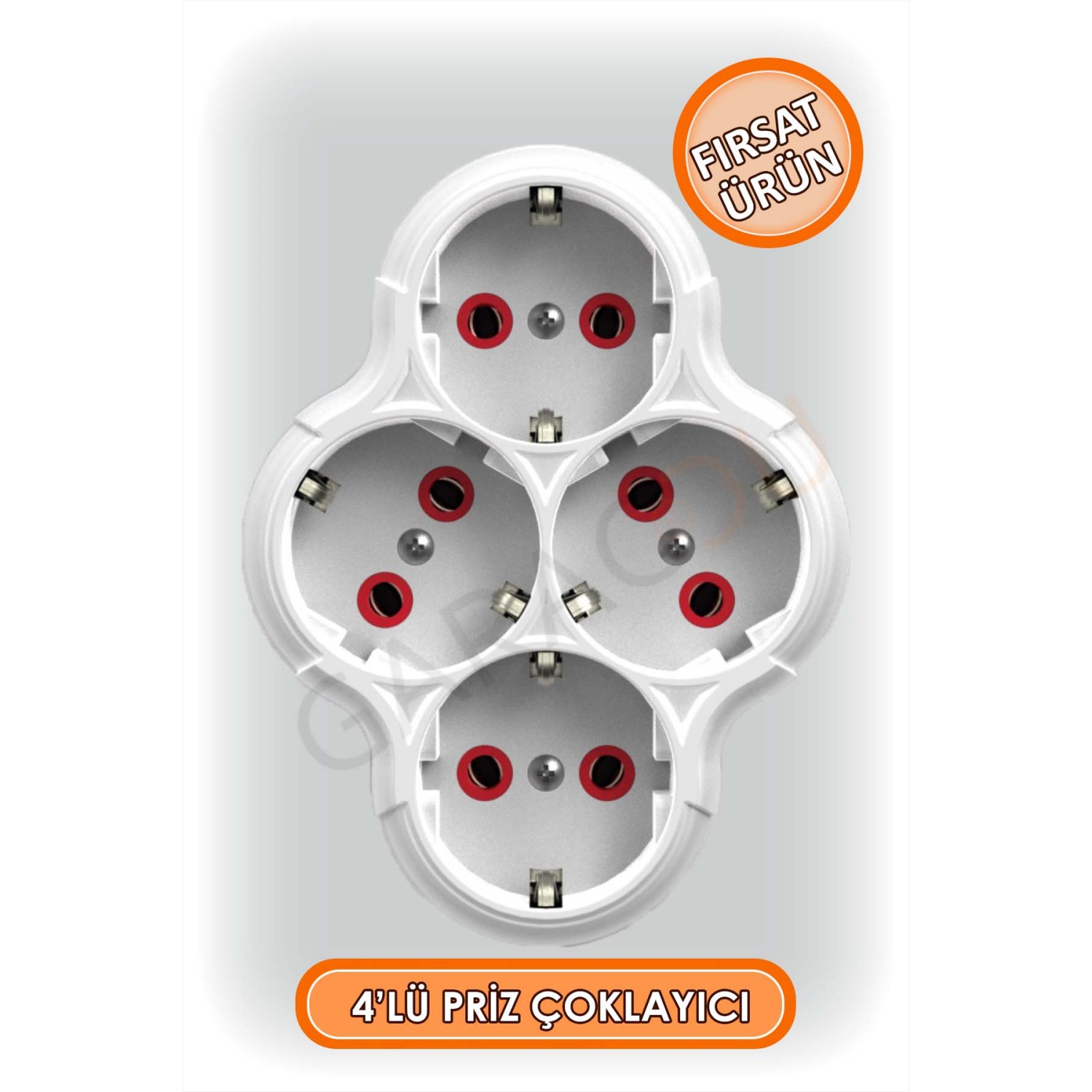 4 lü Kaliteli Topraklı Kablosuz Golyat Priz Çoğaltıcı 1 Adet, Golyat Piriz, Dörtlü Priz