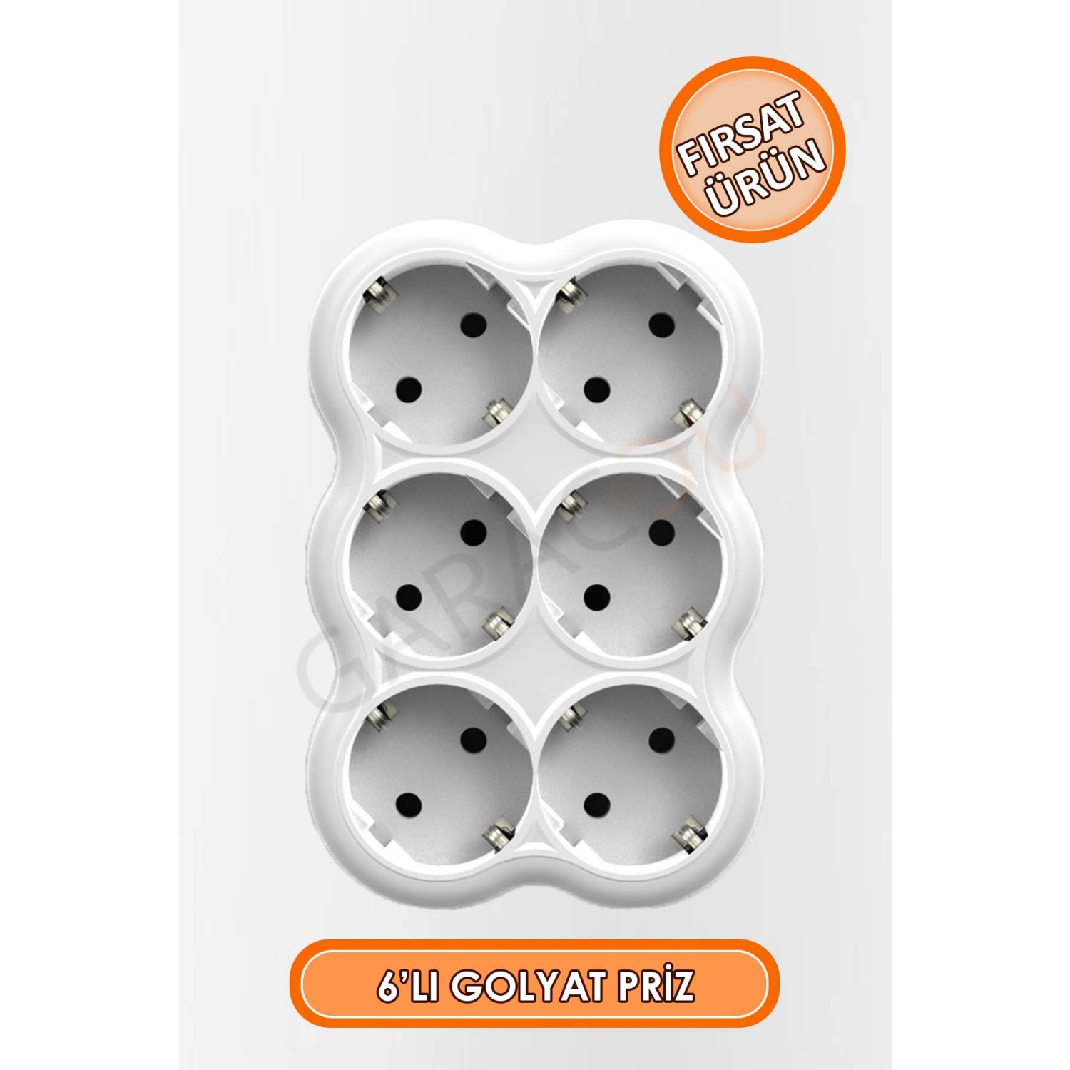 6'lı Kaliteli Topraklı Kablosuz Fişli Golyat Priz Çoğaltıcı 1 Adet, Golyat Piriz