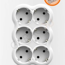6'lı Kaliteli Topraklı Kablosuz Fişli Golyat Priz Çoğaltıcı 1 Adet, Golyat Piriz