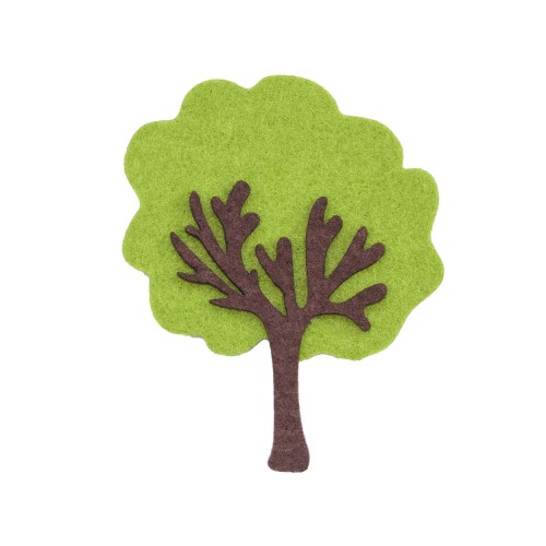 Keçe 10 cm Yeşil Ağaç Figürü Süsü 5 Adet, Keçeden Ağaç Süsü