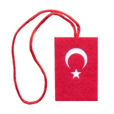 Keçe 6 cm Askılı Türkiye Bayrağı Süsü 5 Adet, Keçeden Bayrak Figürü