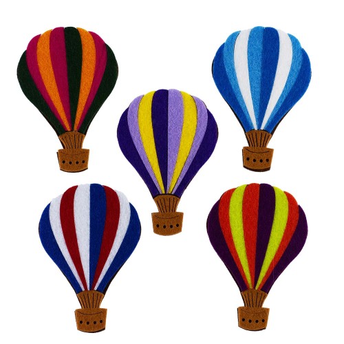 Keçeden 11 cm Uçan Balon Süsü 4 Adet, Keçe Uçan Balon Figürü