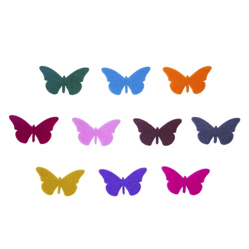 Keçe 5 cm Renkli Kelebekler Süsleri 25 Adet, Keçe Figür, Hobi Keçe