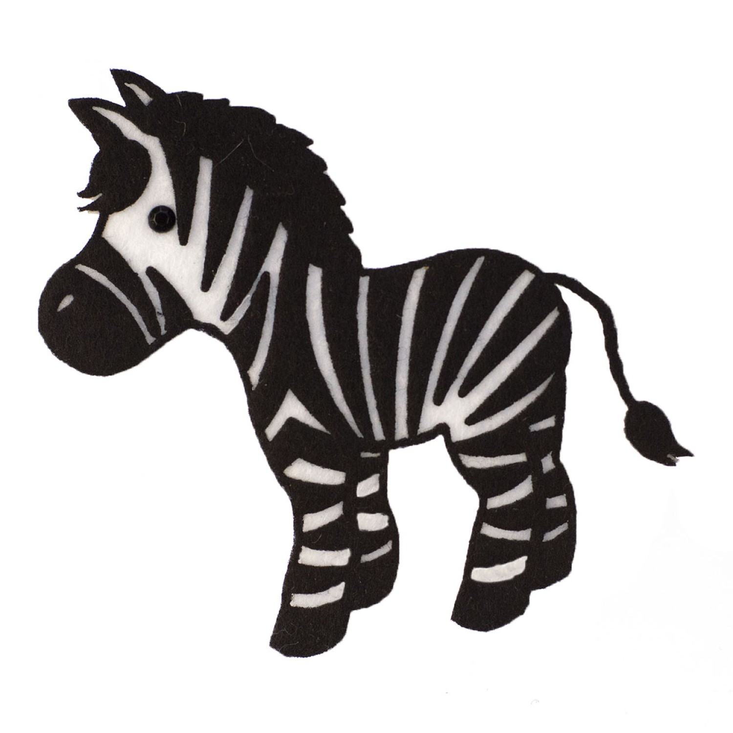 Keçe 9 cm Zebra Figürü 3 Adet, Keçeden Zebra Süsü