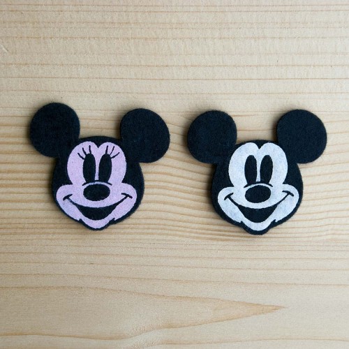 Keçe 3,3 cm Mickey ve Mini Mouse Figürleri 10 Adet