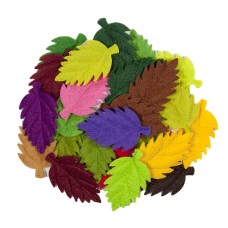 Keçeden 7,5 cm Rengarenk Keçe Yapraklar 5 Adet, Dekoratif Sonbahar Yaprakları