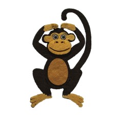 Keçe 10 cm Maymun Figürü 3 Adet, Keçeden Maymun Süsü