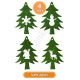 Desenli Yılbaşı Çam Ağacı Süsleri 4 Adet (RENK SEÇMELİ)
