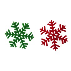 Keçeden 5 cm Beyaz Kırmızı ve Yeşil Kar Tanesi 5 Adet