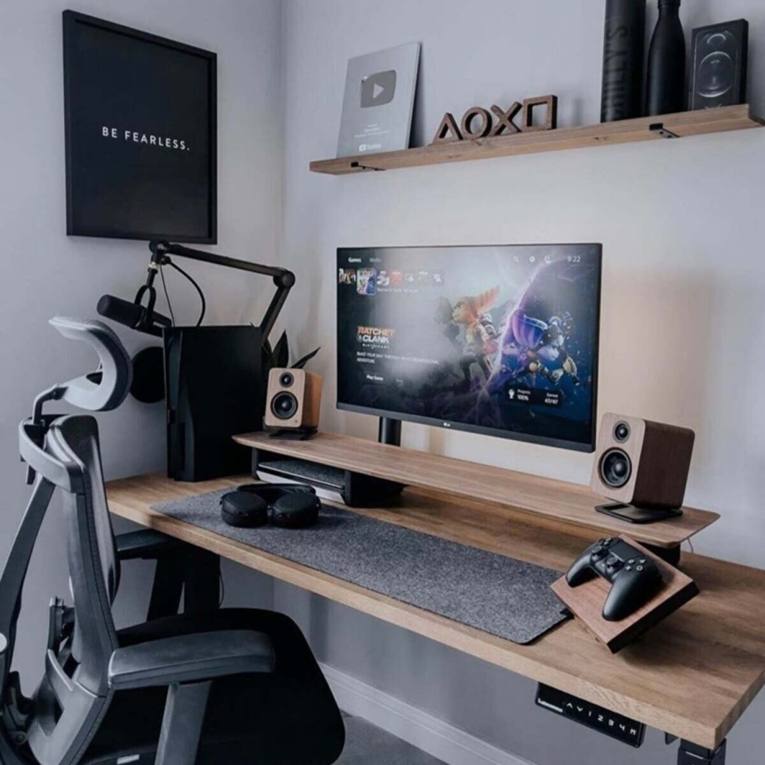 Ofis, Oyuncu ve Çalışma Masası İçin Masa ve Mouse Matı Pad Koyu Gri 30x100 cm