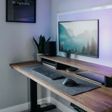 Ofis, Oyuncu ve Çalışma Masası İçin Keçeden Masa ve Mouse Matı Koyu Gri 40x120 cm