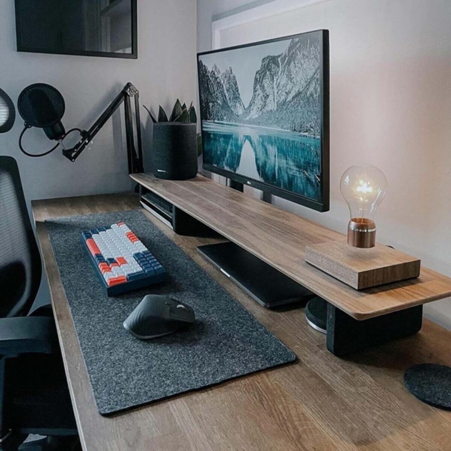 Ofis, Oyuncu ve Çalışma Masası İçin Masa ve Mouse Matı Koyu Gri 40x160 cm