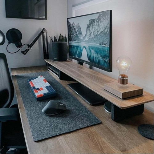 Ofis, Oyuncu ve Çalışma Masası İçin Masa ve Mouse Matı Pad Koyu Gri 30x160 cm
