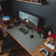 Ofis, Oyuncu ve Çalışma Masası Düzenleme Masa ve Mouse Matı Pad Gri 60x100 cm