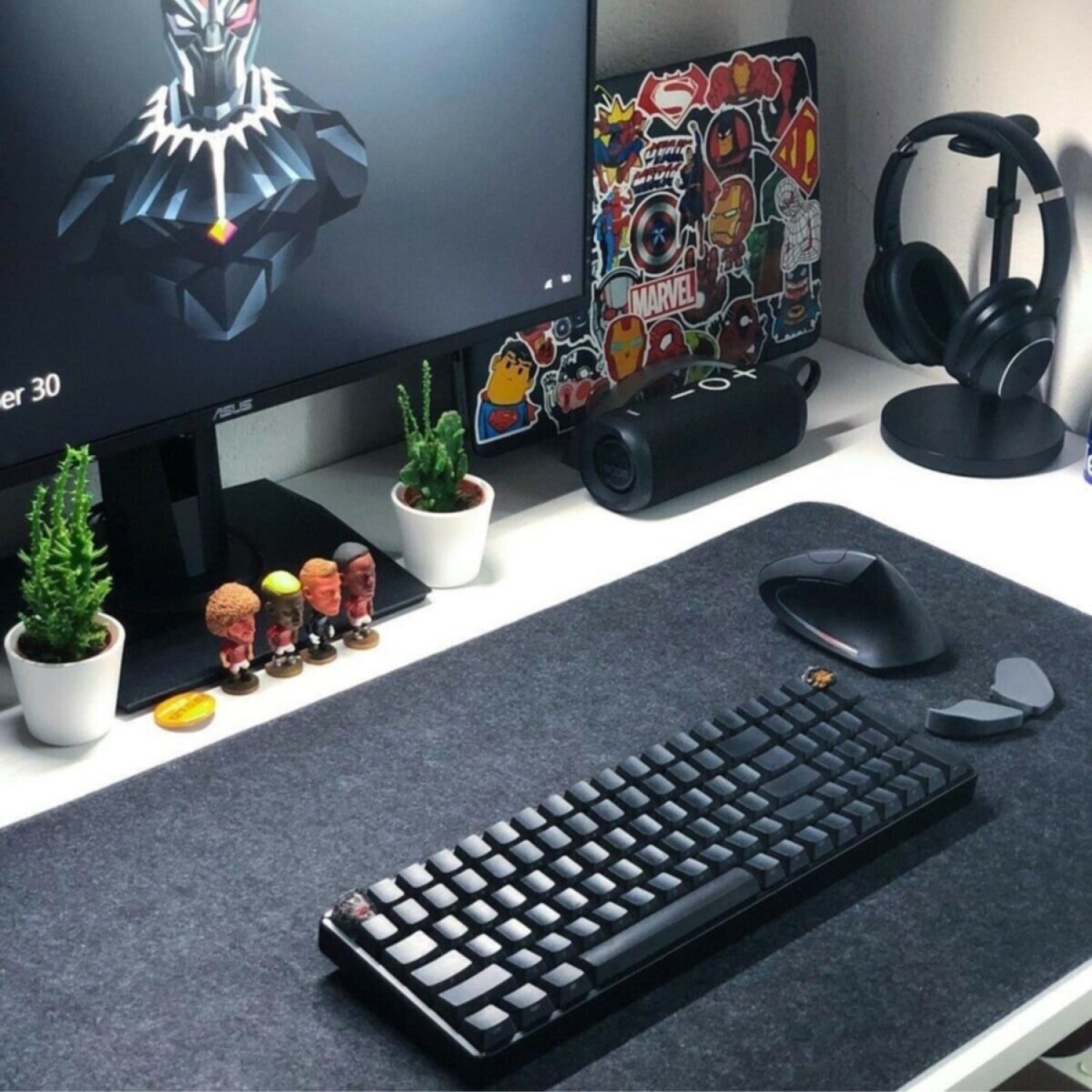 Ofis, Oyuncu ve Çalışma Masası Düzenleme İçin Masa ve Mouse Matı Koyu Gri 50x160 cm